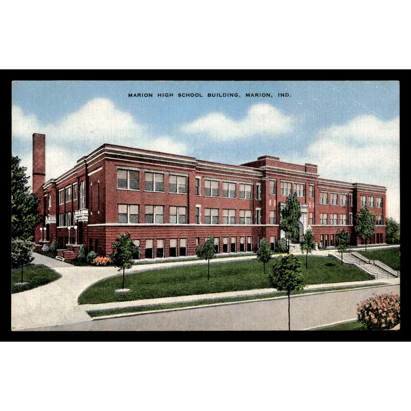 Vintage Marion, Indiana HS Gymnasium Postcard