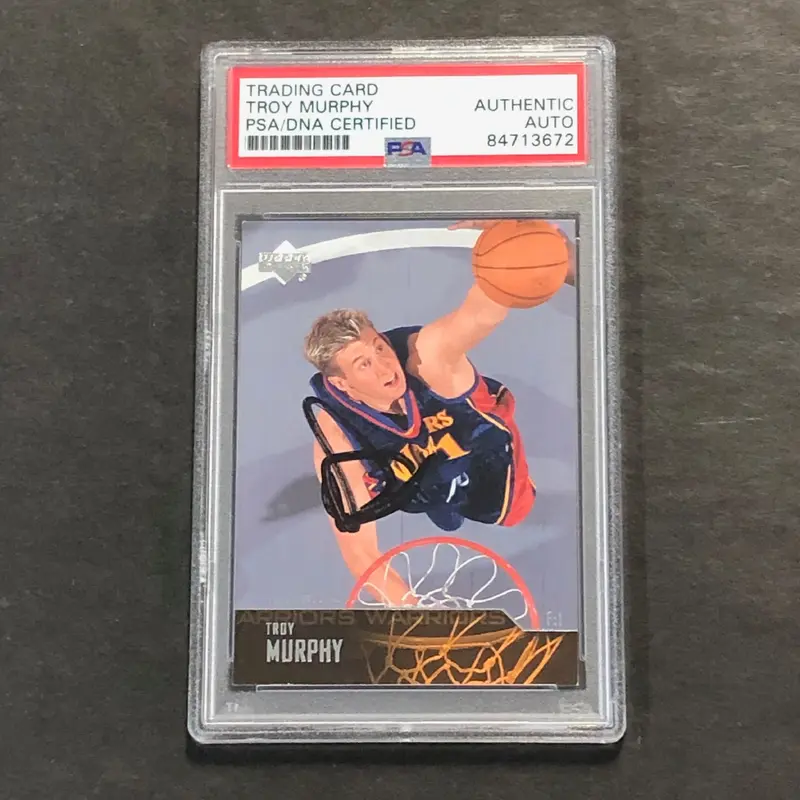 2003-04 Upper Deck #76 Troy Murphy Signed Card PSA Slabbed Warriors