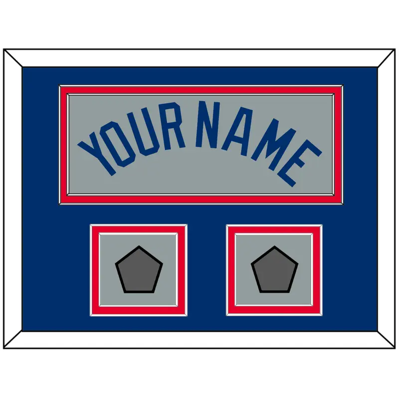 Los Angeles Name & 2 World Series Champions Patches - Road Gray - Double Mat 3