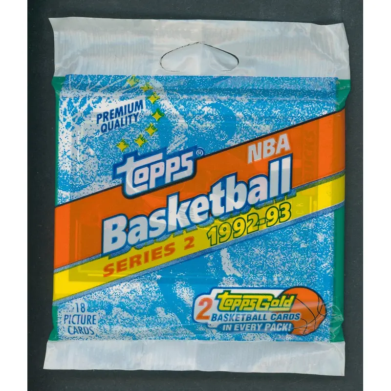 1992/93 Topps Basketball Unopened Series 2 Jumbo Pack (18 Cards)