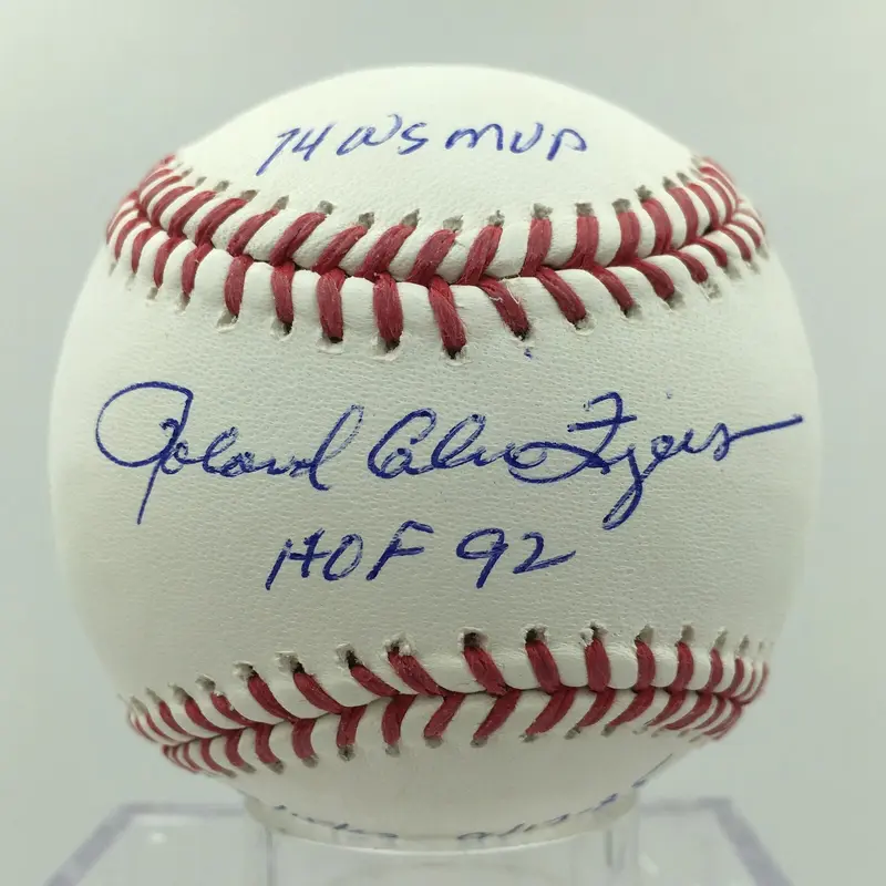 Ronald Rollie Glen Fingers Signed & Heavily Inscribed Stat MLB Baseball PSA COA