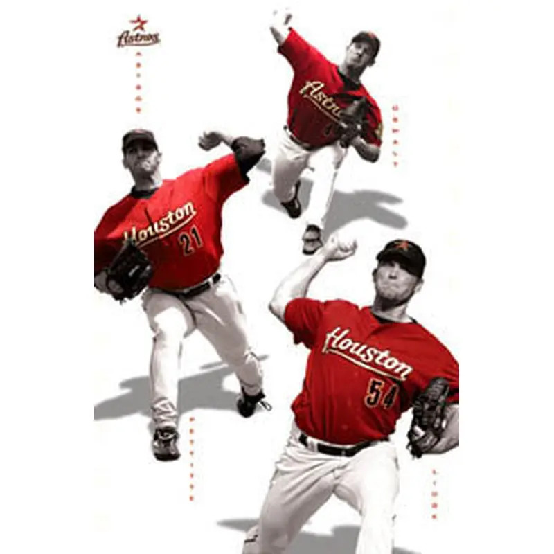 Houston Astros "Triple Threat" Pitching Poster (Oswalt, Pettitte, Lidge) - Costacos 2006