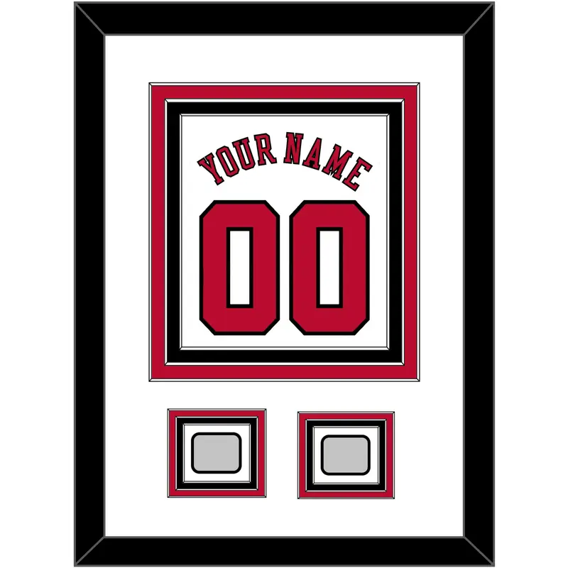 Chicago Name & Number With 2 Champions Patches - Home White (1986-2017) - Triple Mat 1