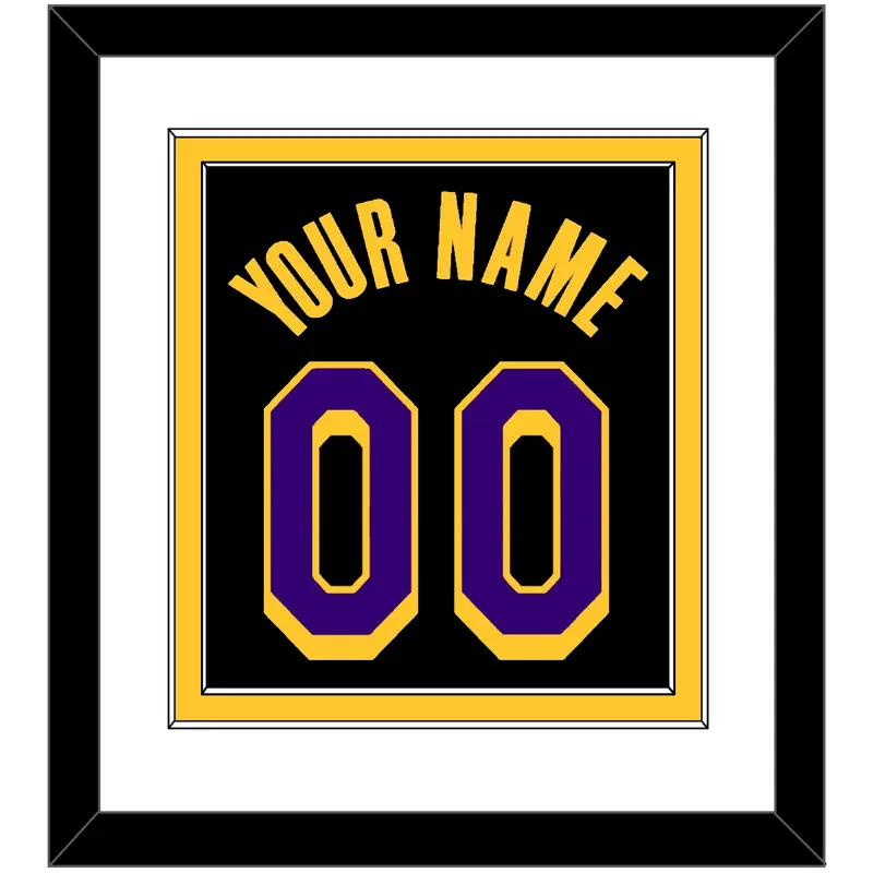 Los Angeles Name & Number - Black Earned (2020-2021) - Double Mat 1