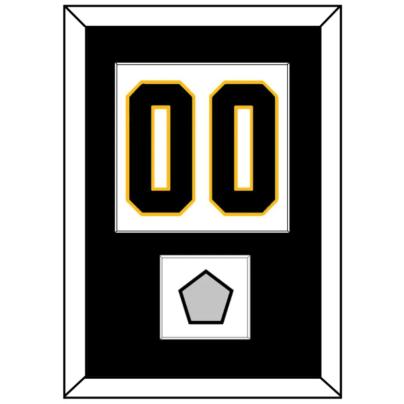 Pittsburgh Number (Back) & Stanley Cup Finals Patch - Home White (1988-1992) - Single Mat 1