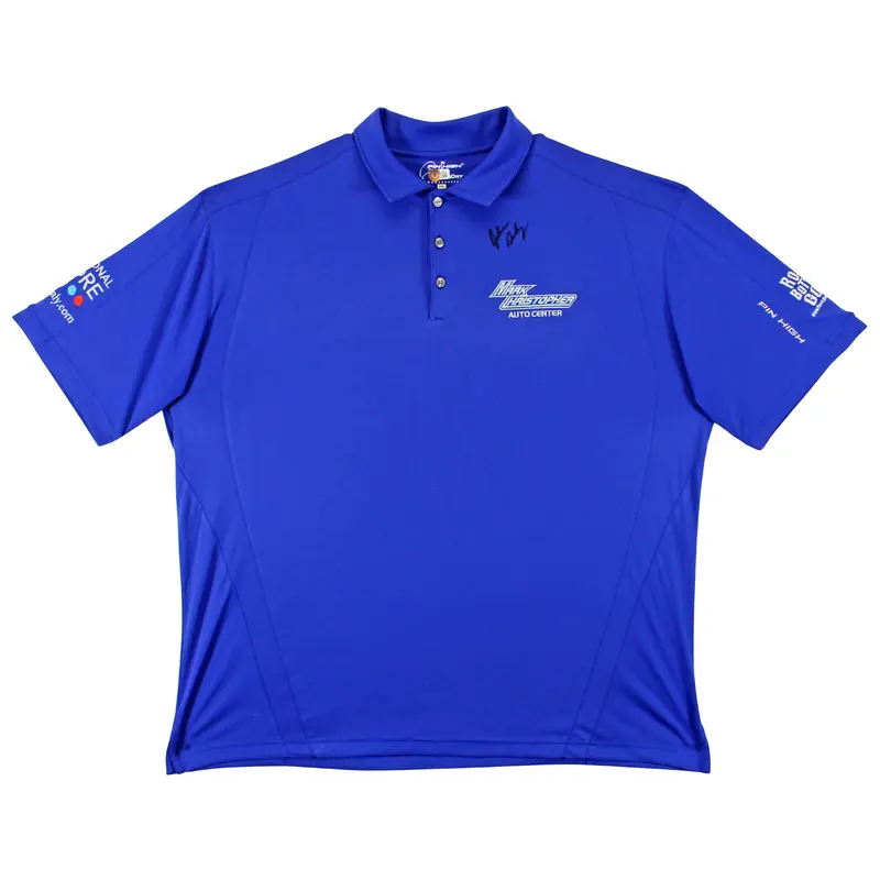 John Daly Authentic Signed Match Worn Blue Pin High Polo Shirt BAS #BK84734