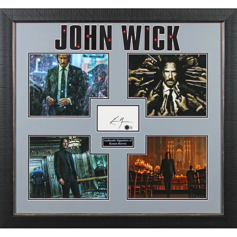 Keanu Reeves John Wick Authentic Signed Framed Display Autographed BAS