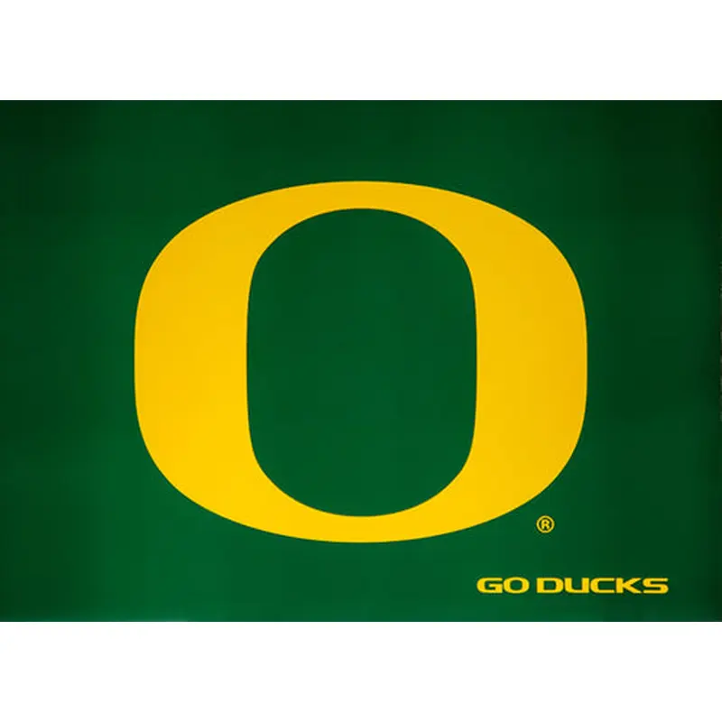Oregon Ducks "Go Ducks" O-on-Green Logo Poster - Team Spirit