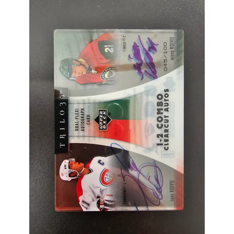 2006-07 Upper Deck Trilogy 1-2 Combo Clearcut - Saku Koivu - Mikko Koivu #C2-KK /100