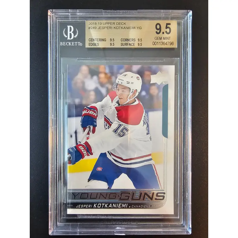 2018-19 Upper Deck - Young Guns - Jesperi Kotkaniemi #249 BGS 9.5 True Gem RC