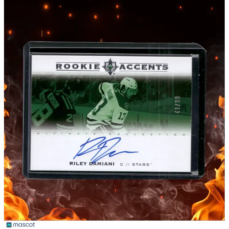 2021-22 Upper Deck Ultimate Collection Riley Damiani Accents Rookie Auto 41/99