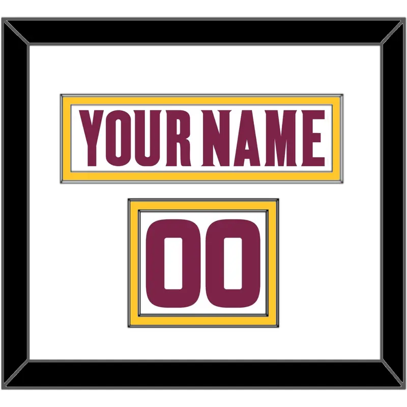 Arizona State Hockey Nameplate & Number (Shoulder) - Home White (2021-2022) - Double Mat 1