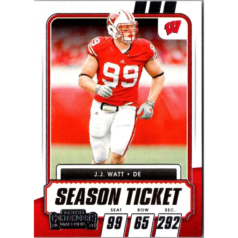 2021 Panini Contenders Draft Picks Game Ticket Red J.J. Watt #79