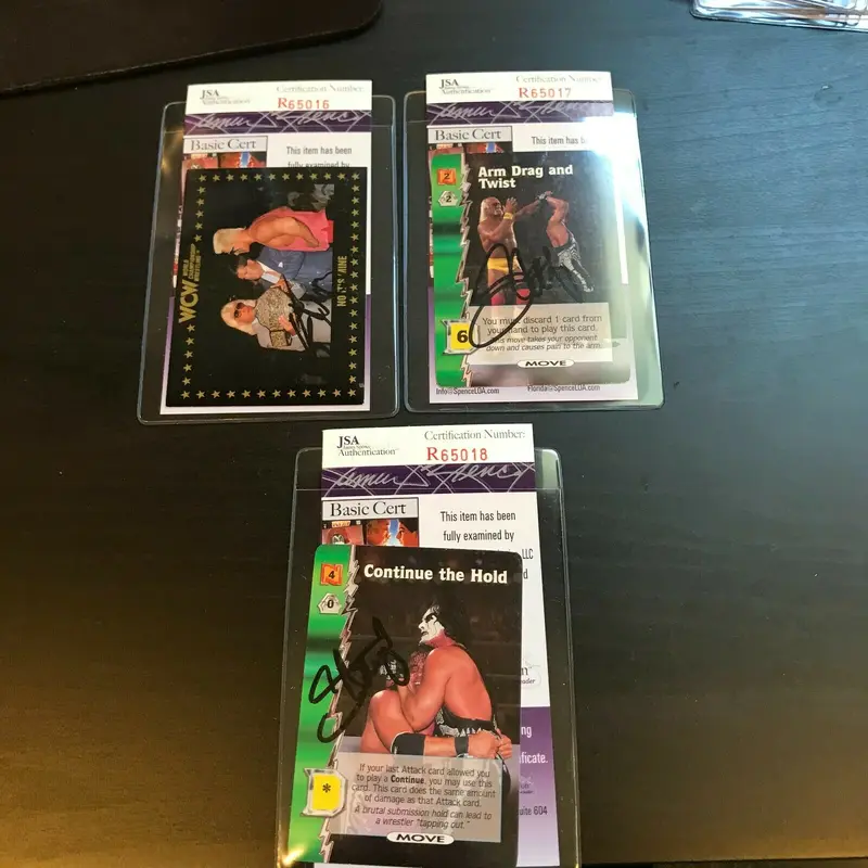 Lot Of (3) Sting WWE Signed Autographed Wrestling Cards JSA COA
