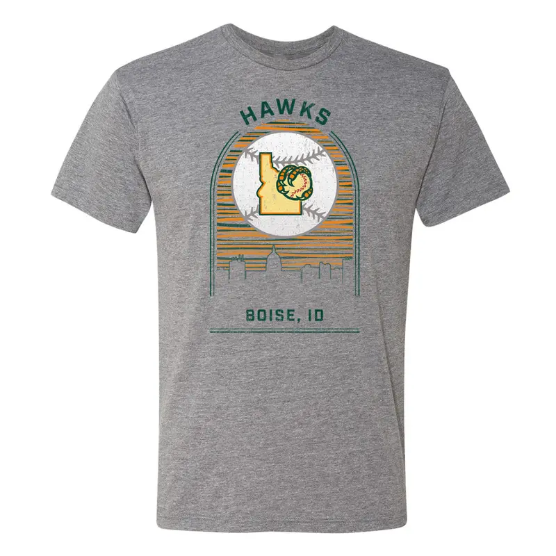 BOISE HAWKS SKYLINE TEE, GREY