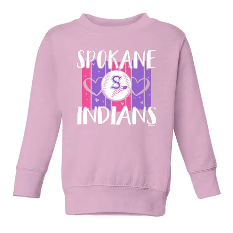 Spokane Indians Toddler Pink Trivium Crew Sweatshirt