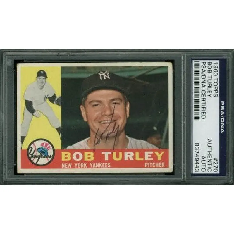 Yankees Bob Turley Authentic Signed Card 1960 Topps #270 PSA/DNA Slabbed