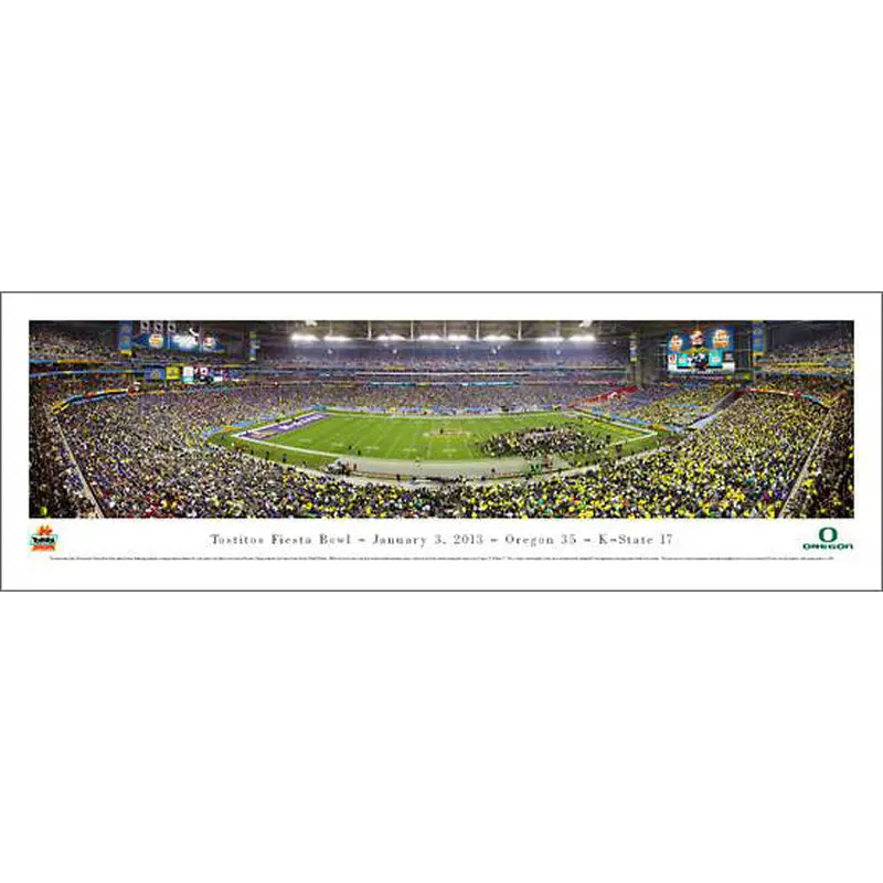 Fiesta Bowl 2013 (Oregon 34, Kansas State 17) Panoramic Poster Print - Blakeway Worldwide