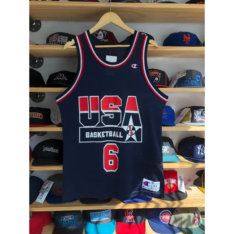 Vintage Champion Team USA Derrick Coleman Olympic Jersey Size 44/Large