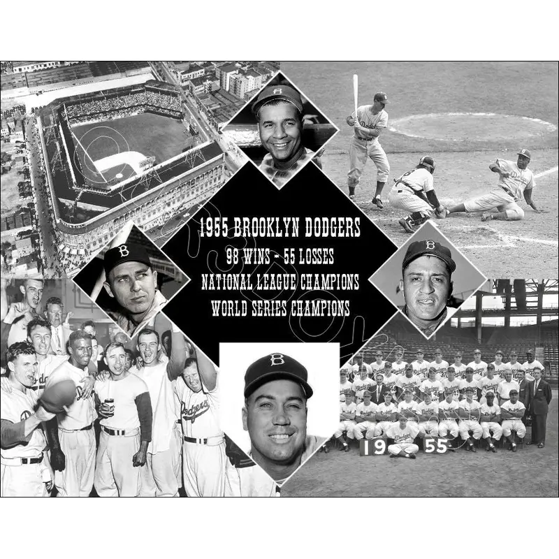 1955 Brooklyn Dodgers Diamond 11X14 Photo - Snider Campanella Newcombe Hodges - 2191
