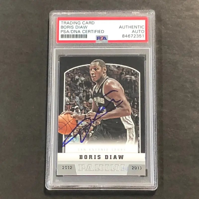 2012-13 Panini #20 Boris Diaw Signed Card AUTO PSA Slabbed Spurs
