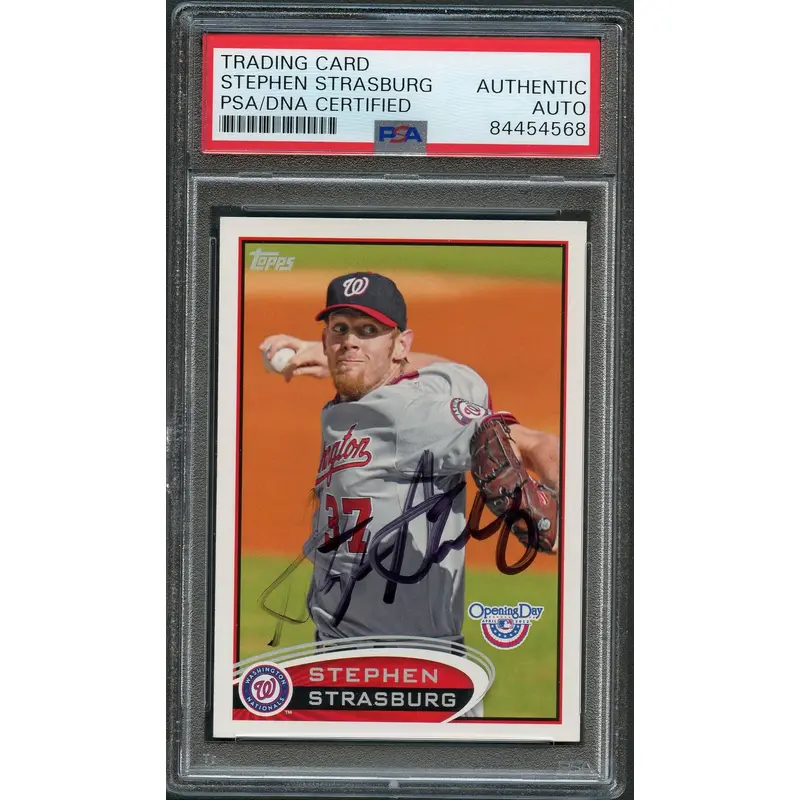 2012 Topps Opening Day #190 Stephen Strasburg Signed Card PSA Slabbed Auto Nationals