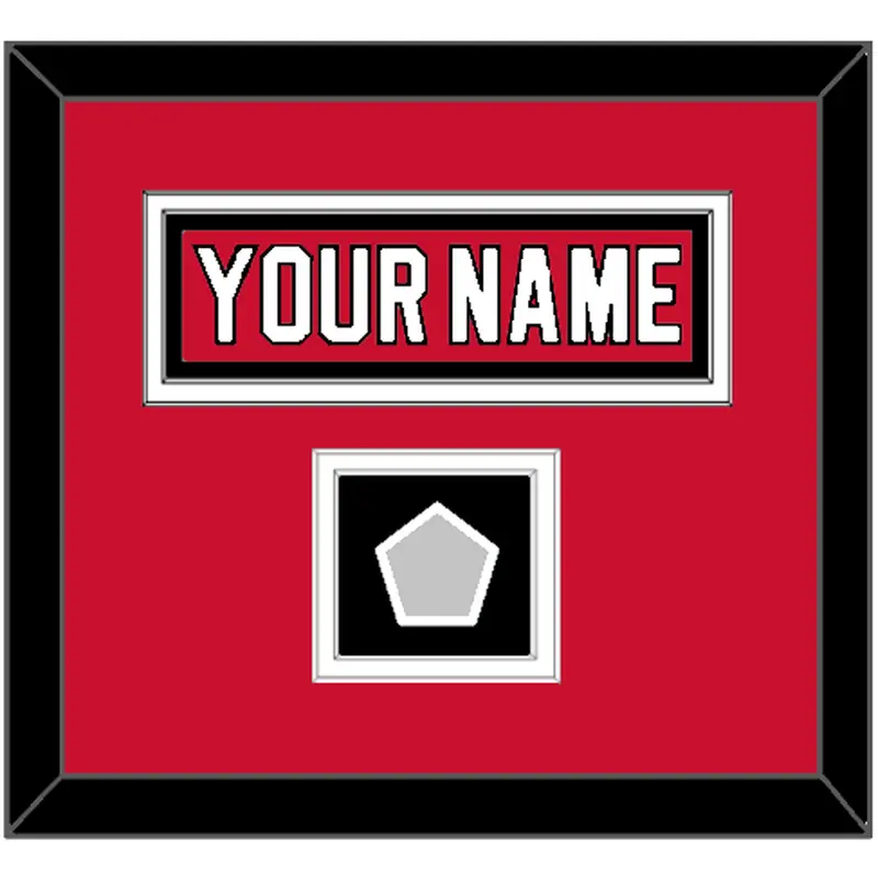 New Jersey Nameplate & Stanley Cup Finals Patch - Road Red (1992-2007) - Double Mat 2