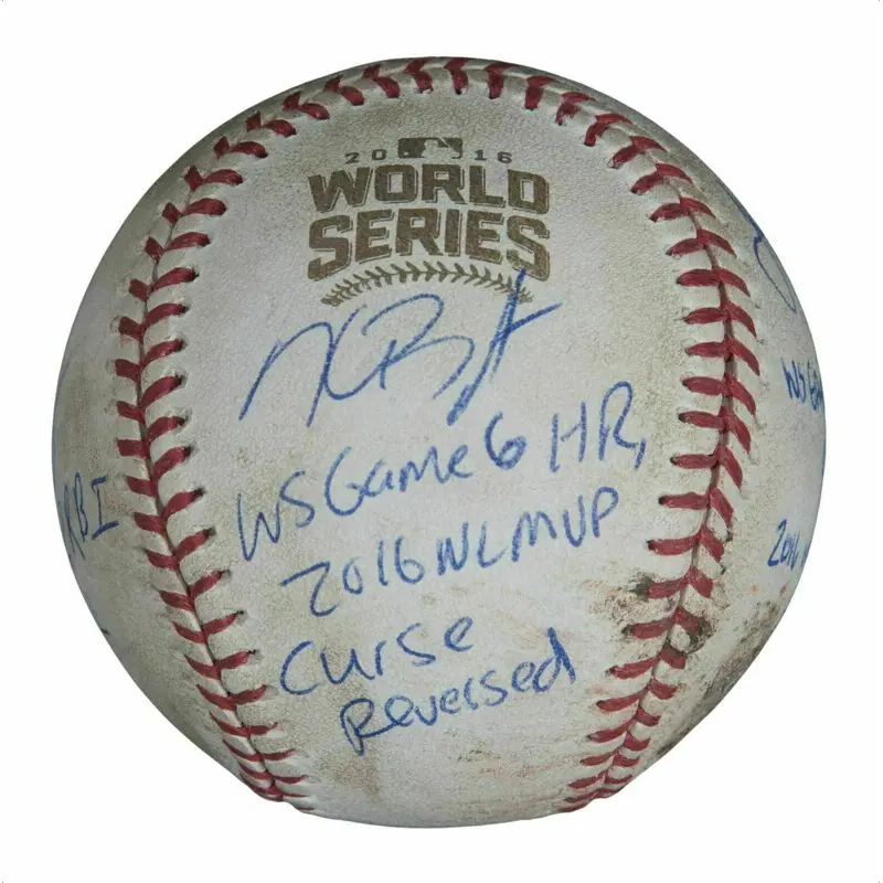 Kris Bryant Chicago Cubs Signed 2016 World Series Game 6 Game Used Baseball JSA