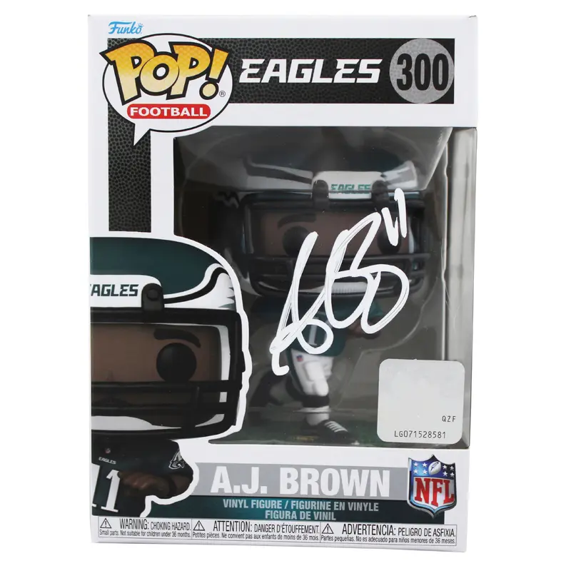 Eagles A.J. Brown Signed #300 Funko Pop Vinyl Figure BAS Witnessed #2W754432