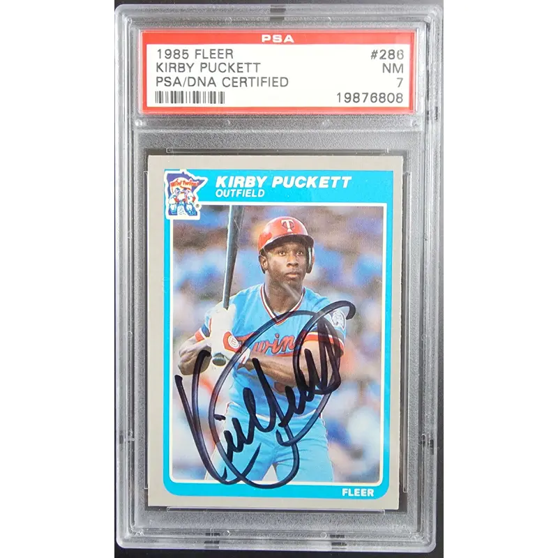 Kirby Puckett 1985 Fleer PSA/DNA Auto PSA 7 Near Mint