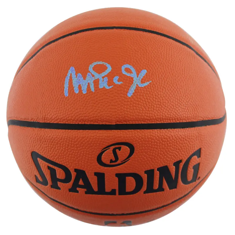 Lakers Magic Johnson Signed Spalding Basketball w/ Purple Signature BAS Witness