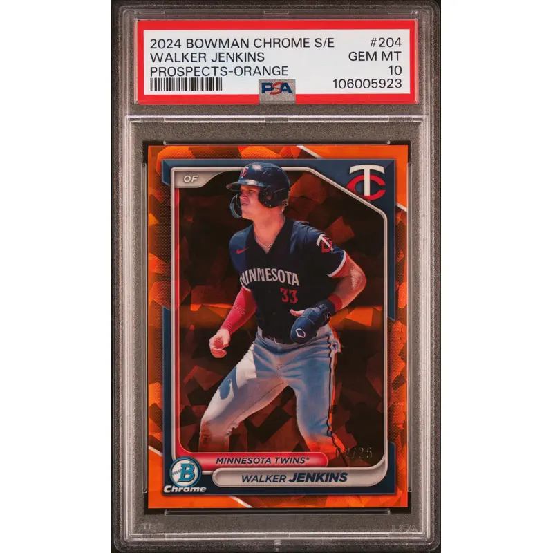 Walker Jenkins 2023 Bowman Chrome Sapphire Orange #2/25 PSA 10 Gem Mint