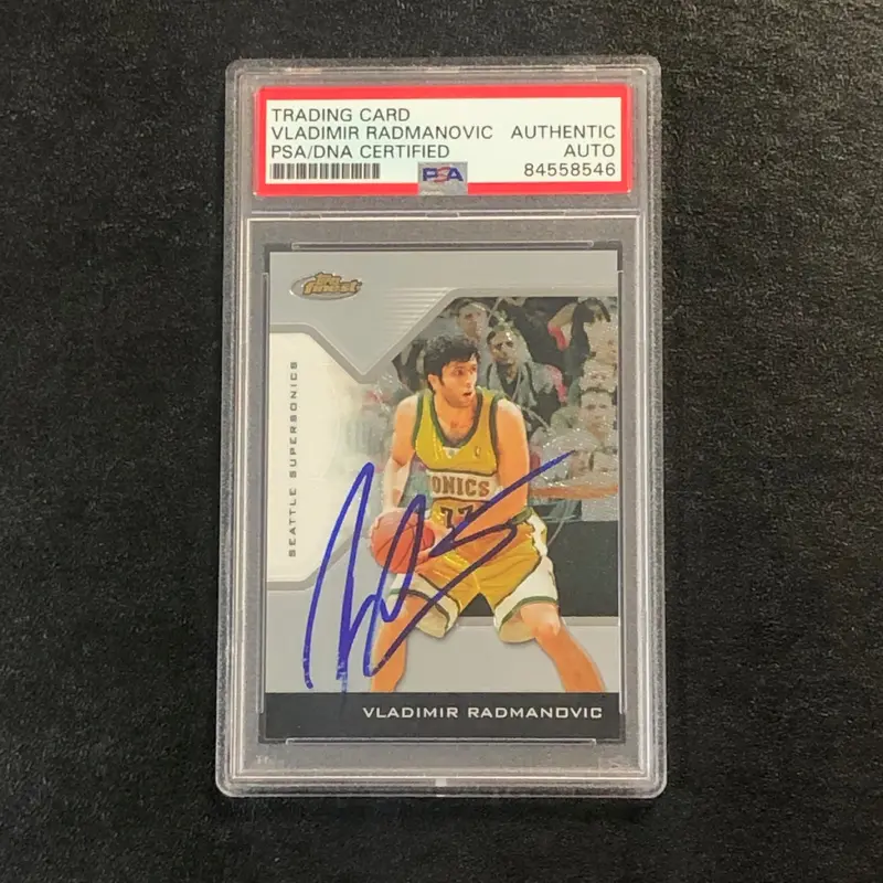 2004-05 Topps Finest #96 VLADIMIR RADMANOVICV Signed Card AUTO PSA Slabbed Sonics