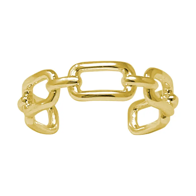 Paperclip Links Bold Sterling Silver Ring Wrap