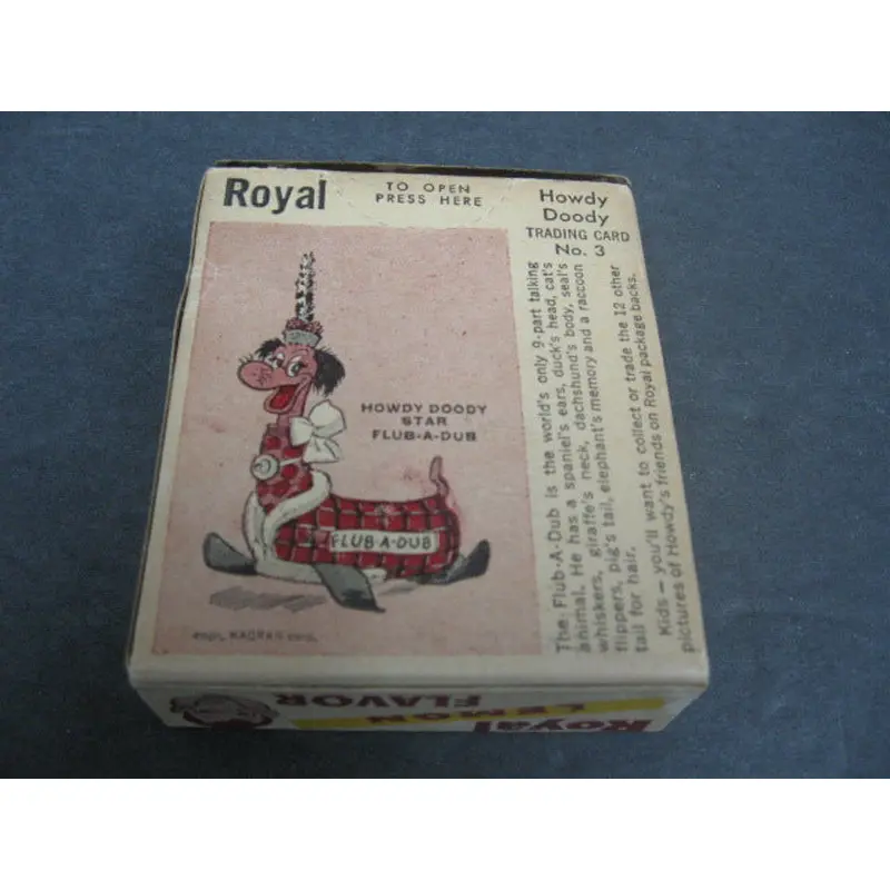 1950 Royal Pudding Howdy Doody Flub-A-Dub Unopened Box