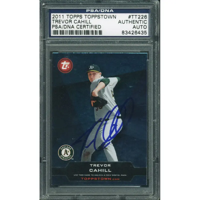 Athletics Trevor Cahill Authentic Signed Card 2011 Topps #Tt226 PSA/DNA Slabbed