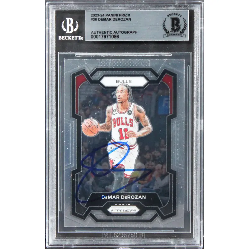 Bulls DeMar DeRozan Authentic Signed 2023 Panini Prizm #36 Card BAS Slabbed 1