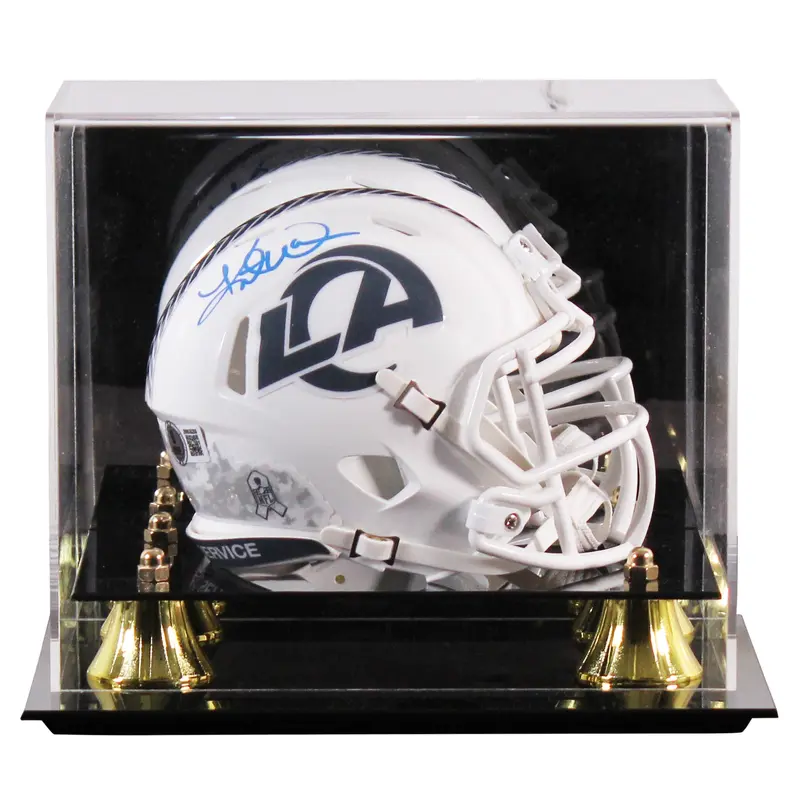 Rams Kurt Warner Signed STS III Speed Mini Helmet W/ Case BAS Witnessed