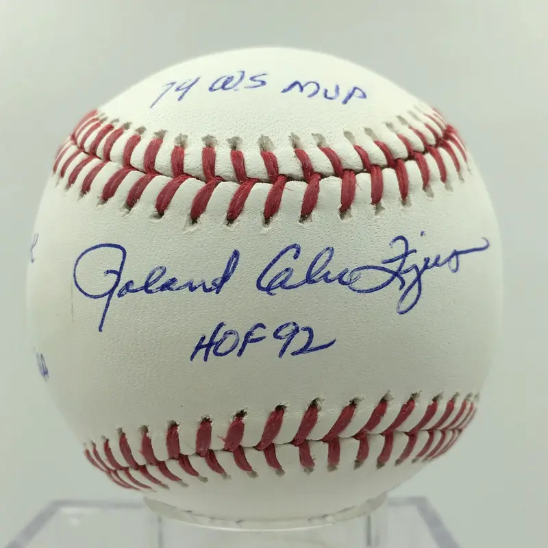 Ronald Rollie Glen Fingers Signed & Heavily Inscribed Stat MLB Baseball PSA COA