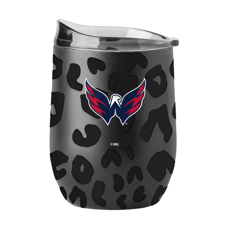 Washington Capitals Leopard 16oz Black Powdercoat Curved Beverage