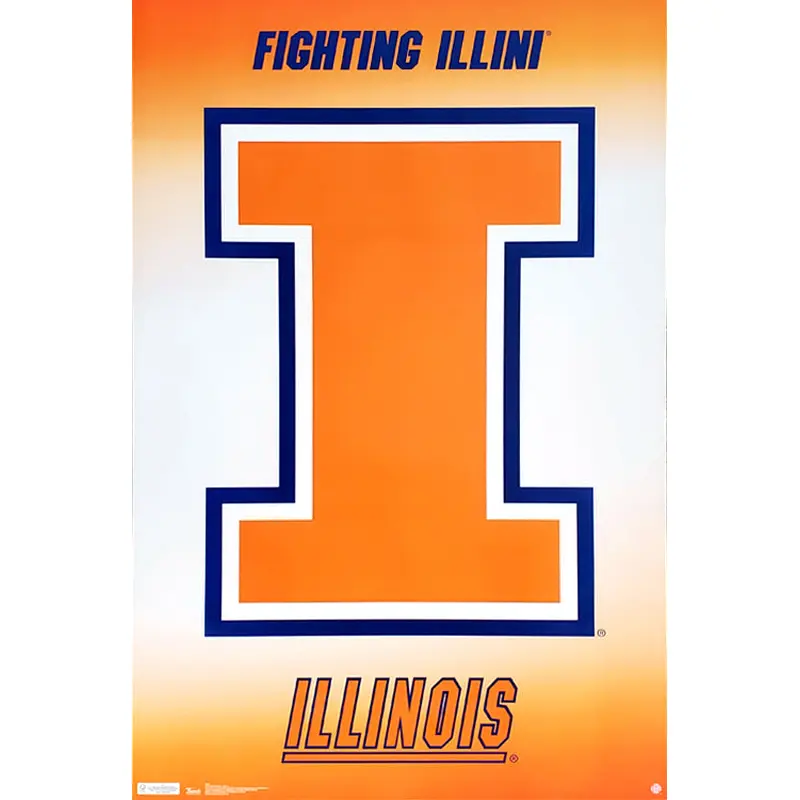 University of Illinois Fighting Illini Official NCAA Logo Poster - Costacos Sports