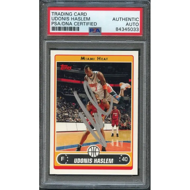 2006 NBA TOPPS #146 Udonis Haslem Signed Card AUTO PSA/DNA Slabbed Heat