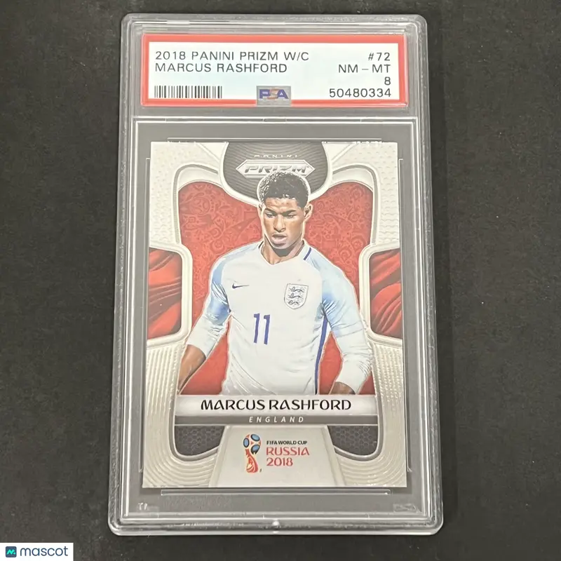2018 Panini Prizm World Cup #72 Marcus Rashford PSA 8