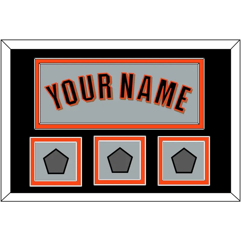 San Francisco Name & 3 World Series Jersey Patches - Road Gray (2010-2021) - Double Mat 3