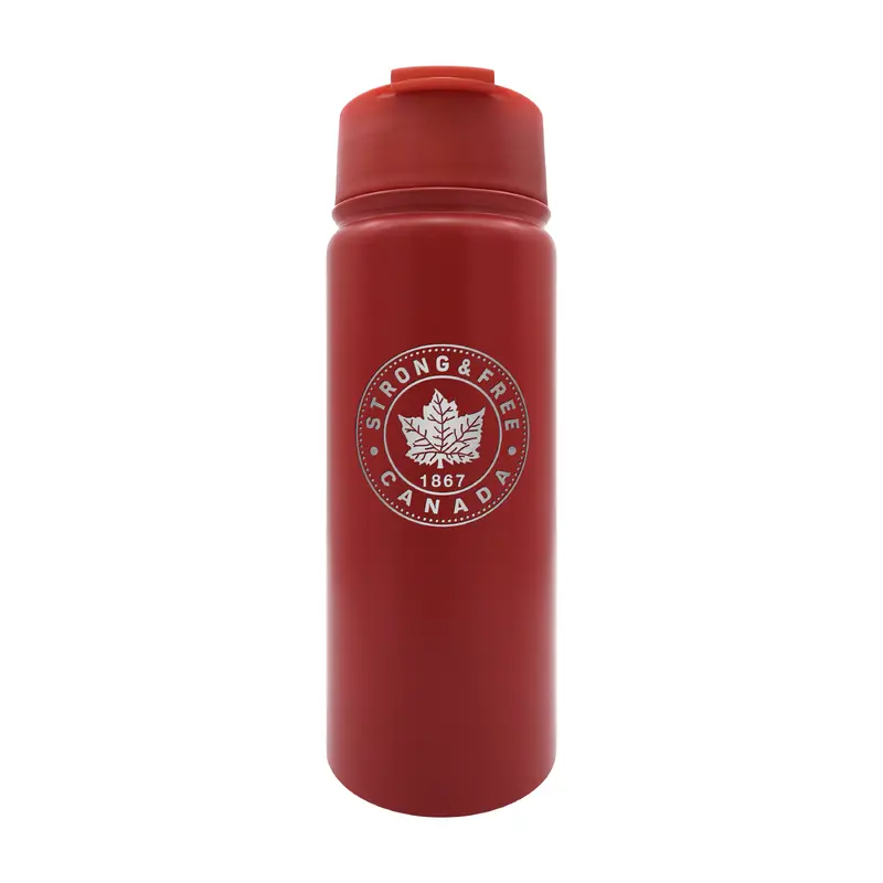 Strong and Free Canada 18 oz Red Stainless Steel Executive Bottle