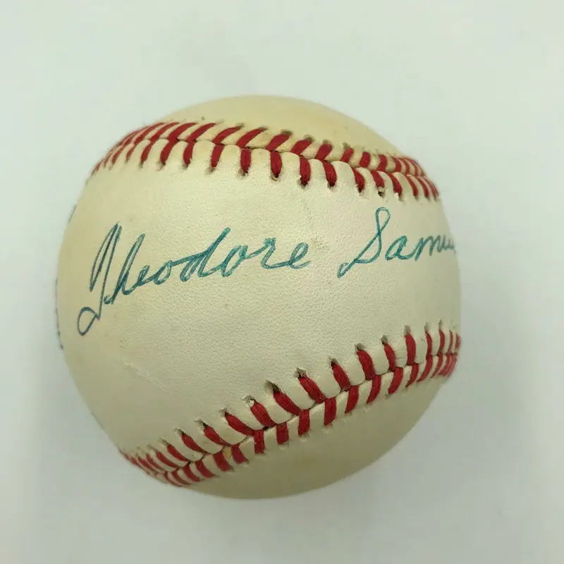 RARE TED WILLIAMS FULL NAME "THEODORE SAMUEL" SINGLE SIGNED BASEBALL JSA COA