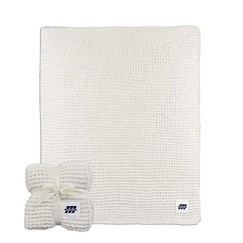 Mass Maritime Academy Cable Knit Throw 50x60