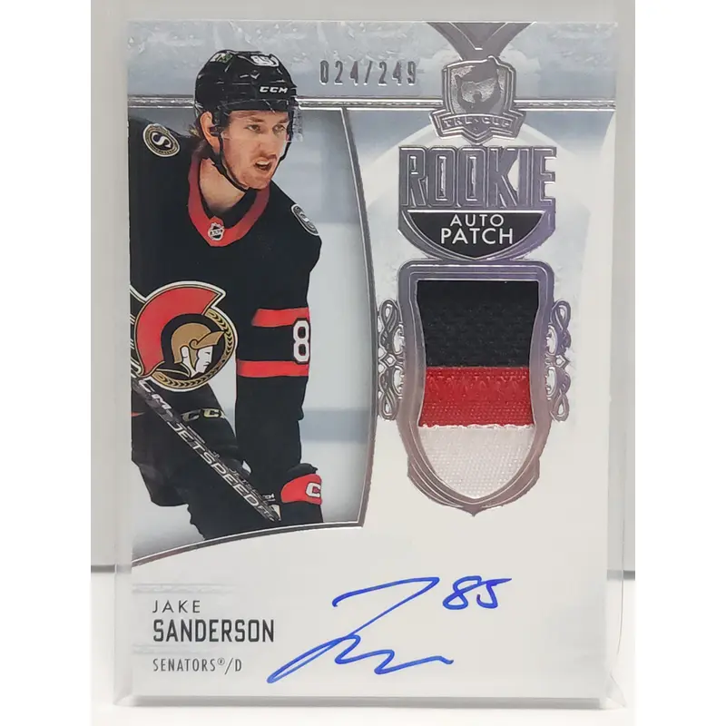 Jake Sanderson 2022 Upper Deck The Cup Rookie Patch Auto #24/249
