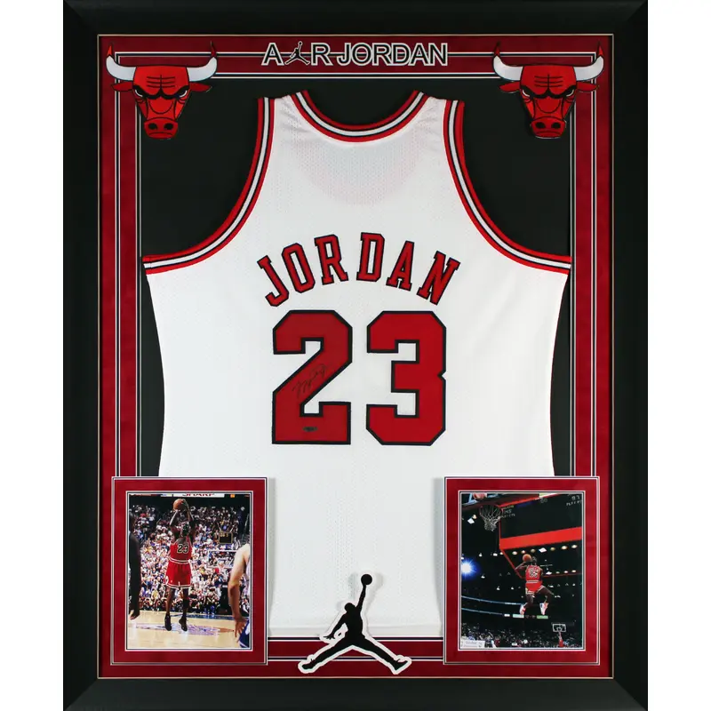 Michael Jordan Signed 97-98 White M&N Authentic Framed Jersey BAS #AE13411