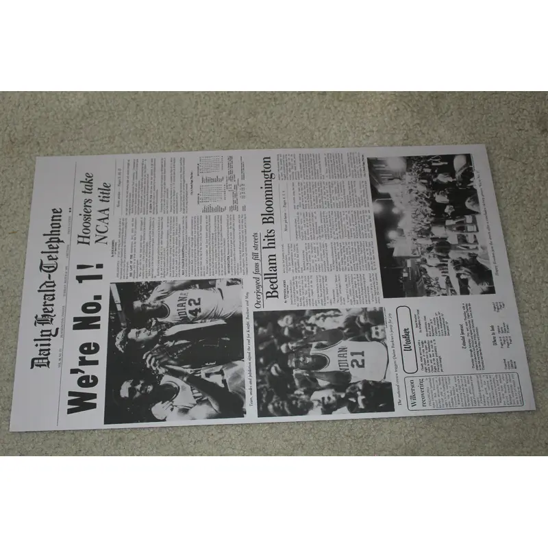 Indiana University 1976, 1981, & 1987 NCAA Champions Replica Printing Plates